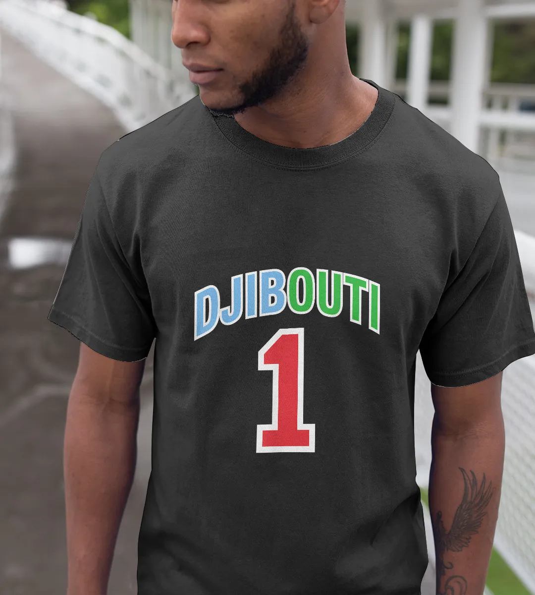 1sttheworld T-Shirt - Djibouti Flag One T-Shirt Black A35