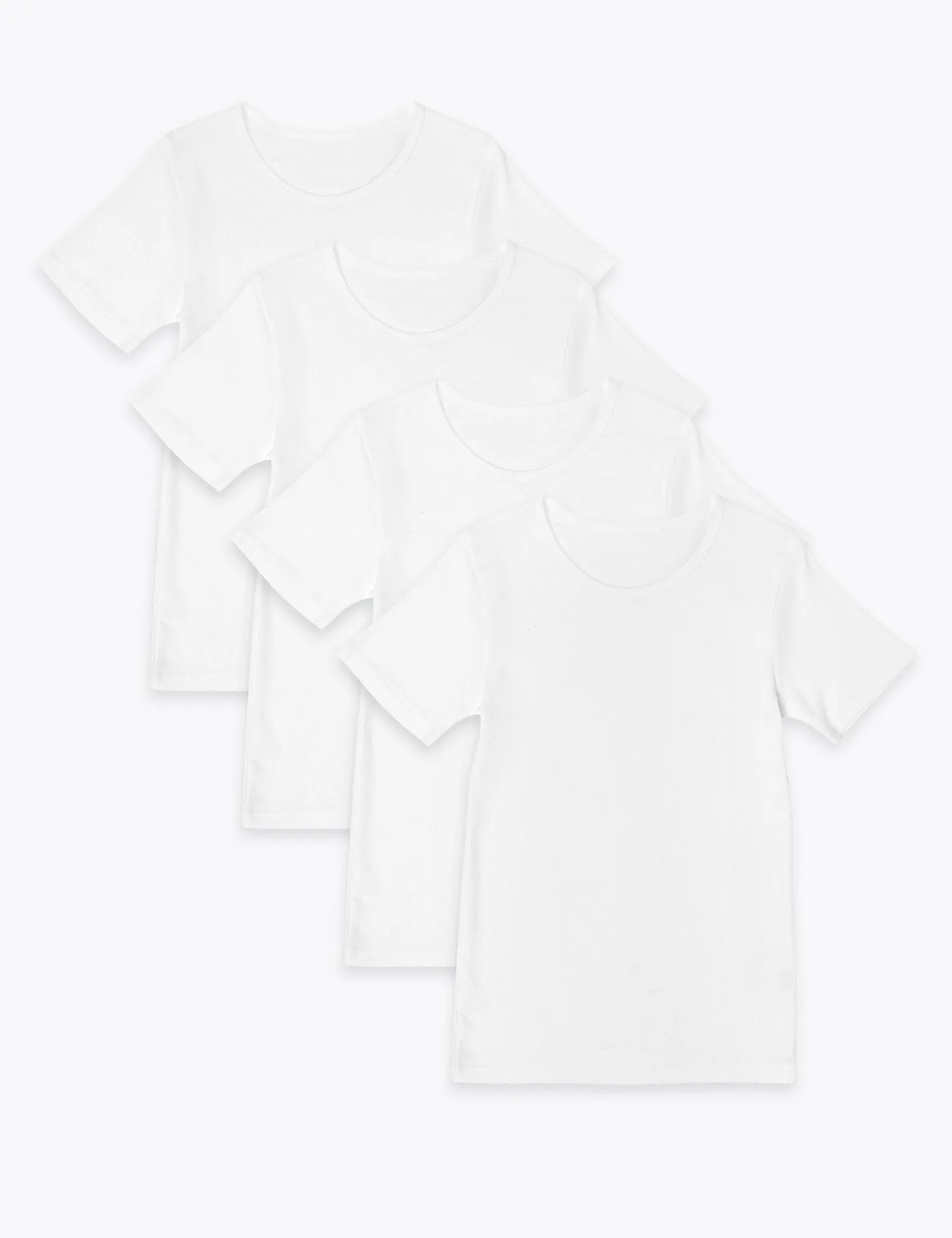 4 Pack Pure Cotton Short Sleeve Vests