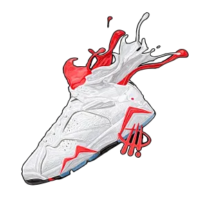 Air Jordan 7 "White Infrared" White T-Shirt (SPLASH)