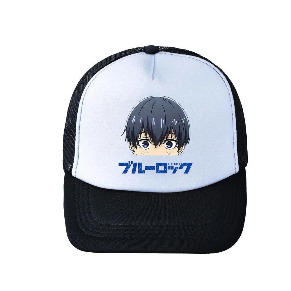 Anime Bluelock Logo Peaked Cap Unisex Black White Baseball Caps Casual Cotton Sun Hat Trucker