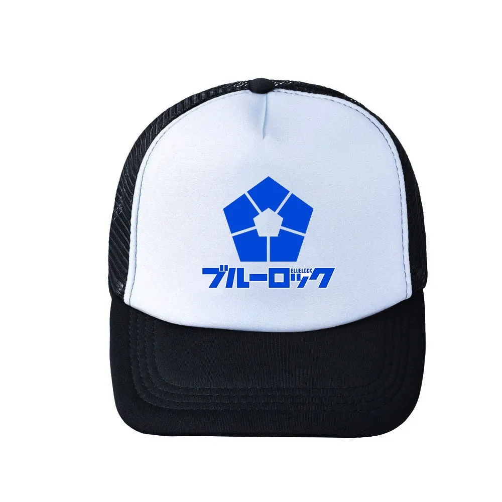 Anime Bluelock Logo Peaked Cap Unisex Black White Baseball Caps Casual Cotton Sun Hat Trucker