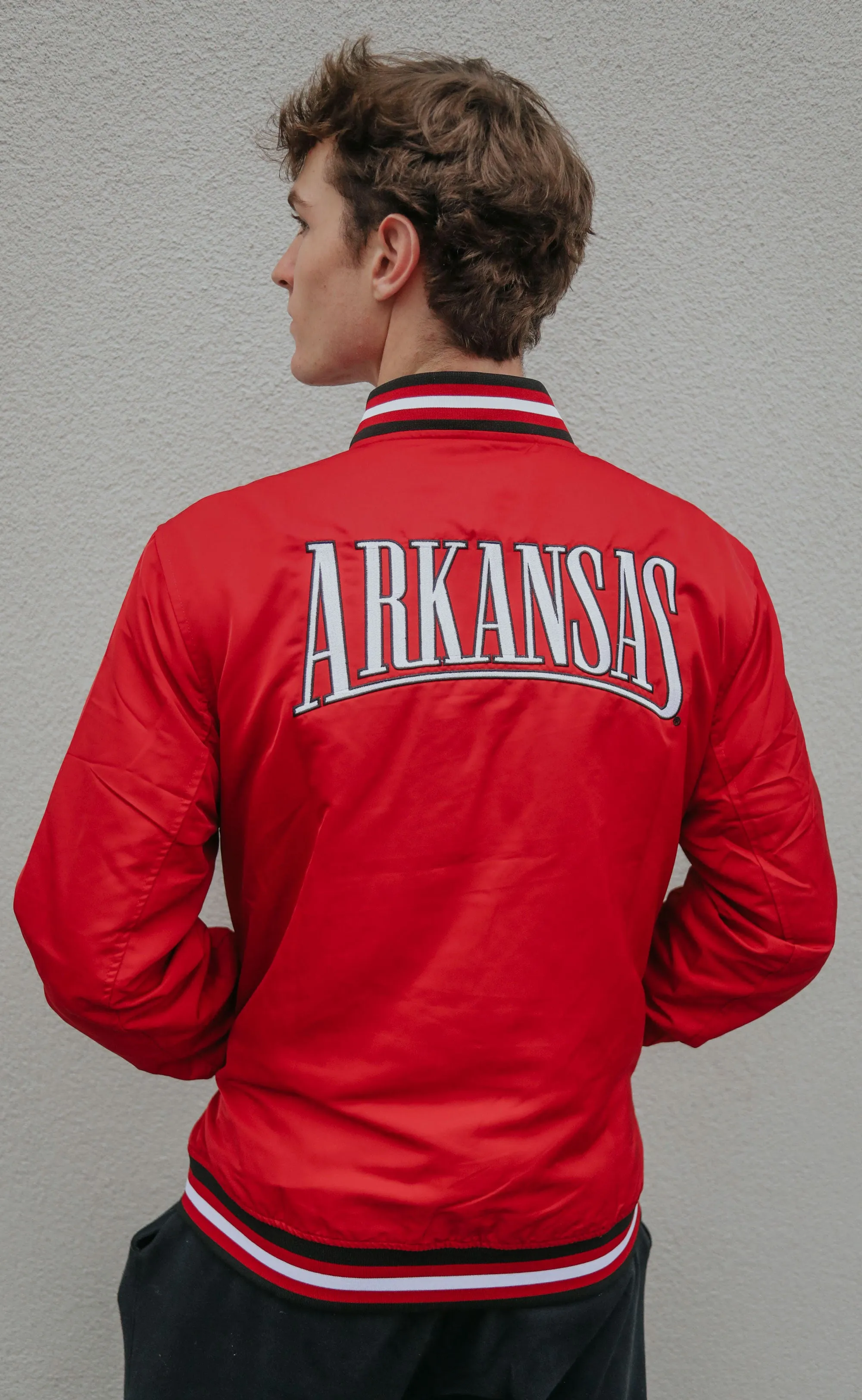 arkansas bomber jacket - razorback red