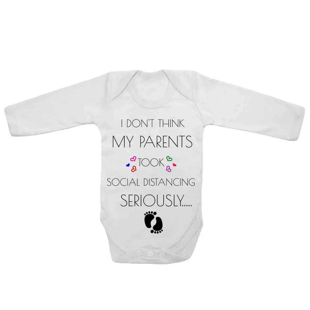 Baby Long Sleeved Vest Bodysuit My Parents Took Social Distancing Newborn Gift