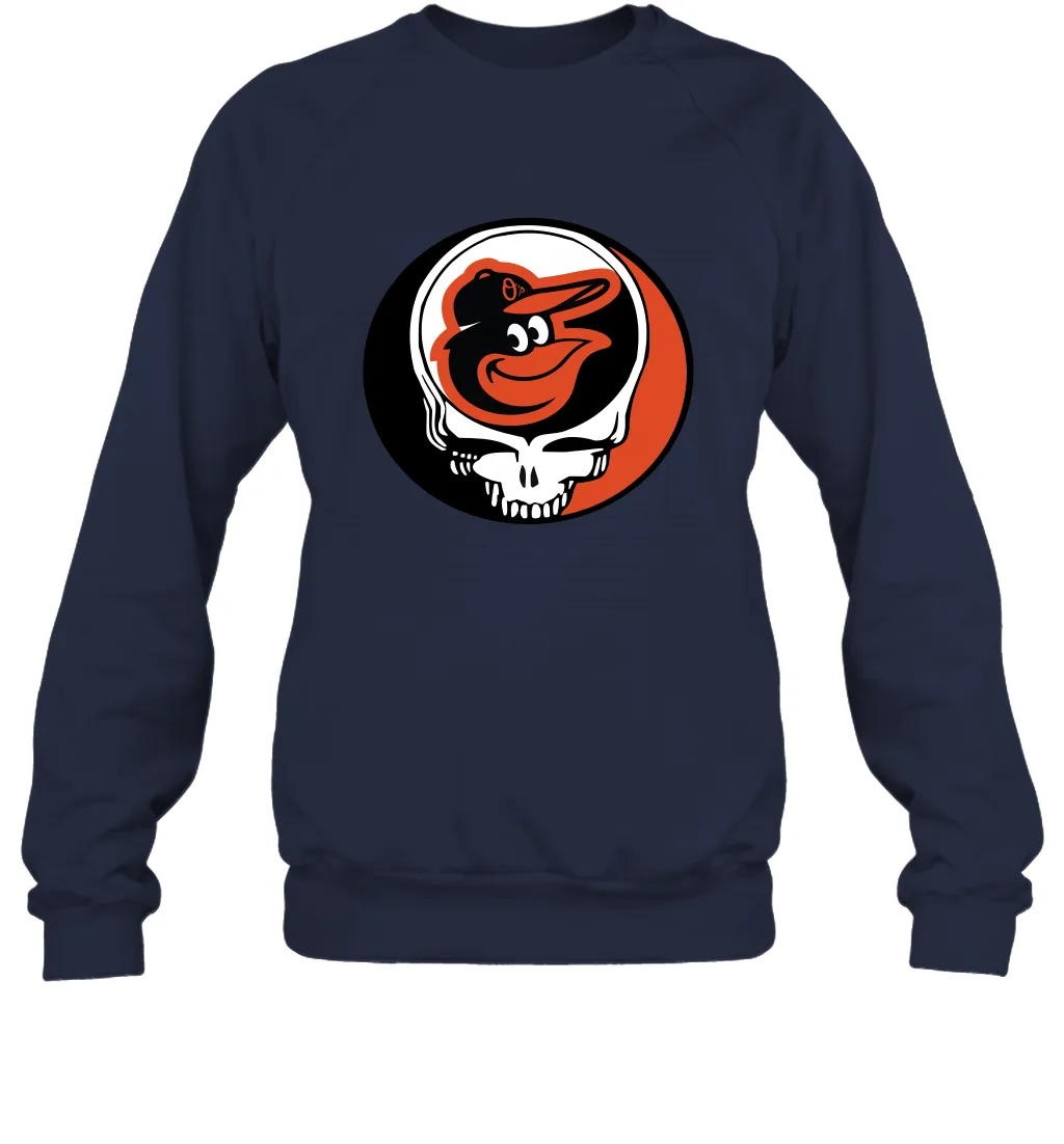 Baltimore Orioles Grateful Dead Steal Your Face Baseball Adult Sweatshirt