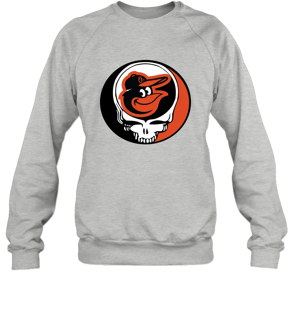 Baltimore Orioles Grateful Dead Steal Your Face Baseball Adult Sweatshirt