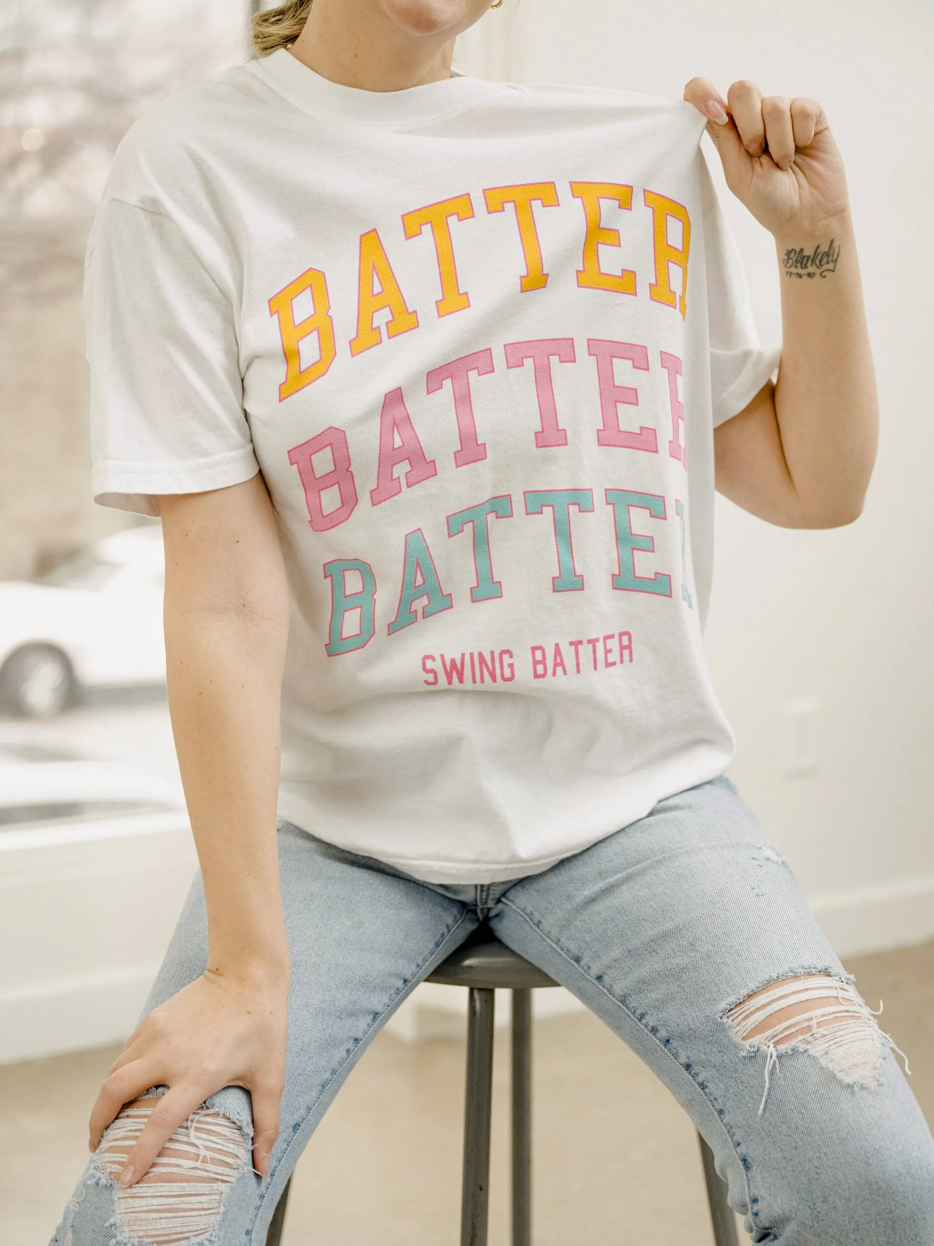 Batter Batter Batter Swing White Tee