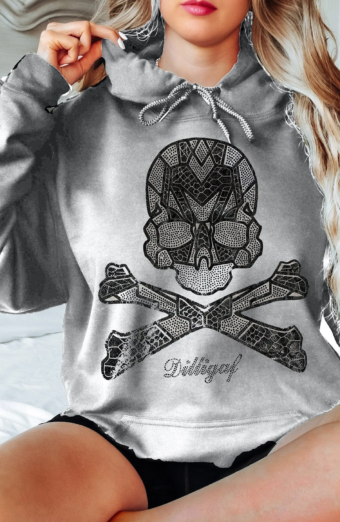 Bedazzle Skull Pullover Hoody