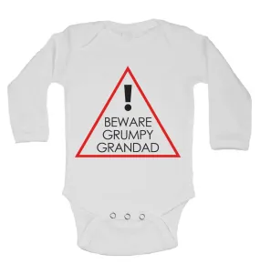 Beware Grumpy Grandad - Long Sleeve Baby Vests