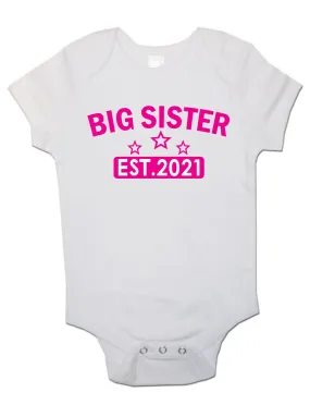 Big Sister EST. 2021 - Baby Vests Bodysuits for Boys, Girls