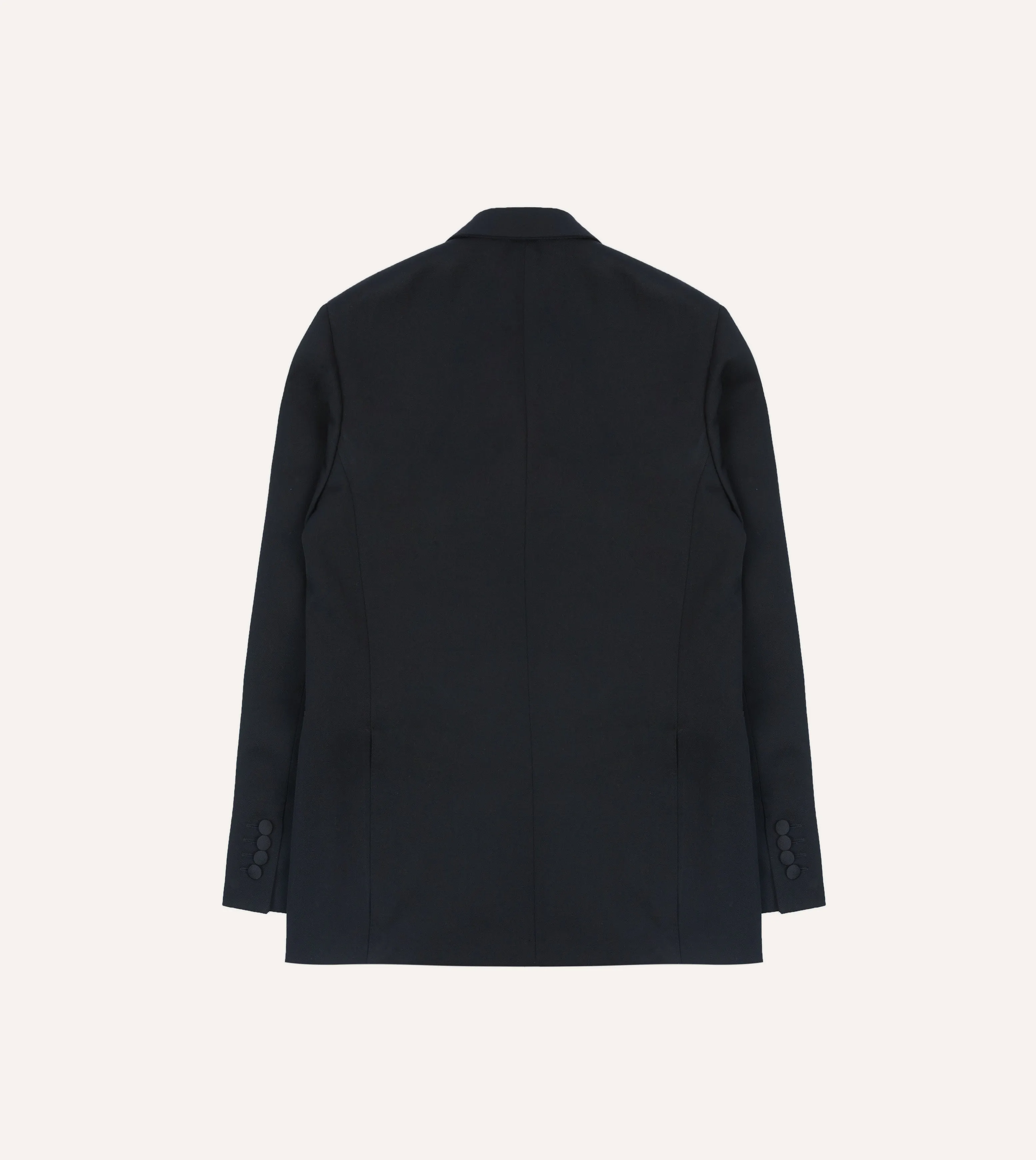 Black Barathea Wool Double-Breasted Dinner Jacket