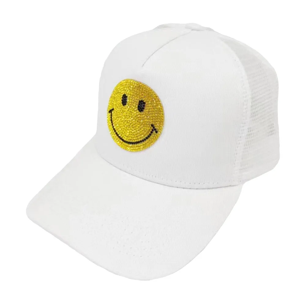 Bling Smile Accented Mesh Back Baseball Cap