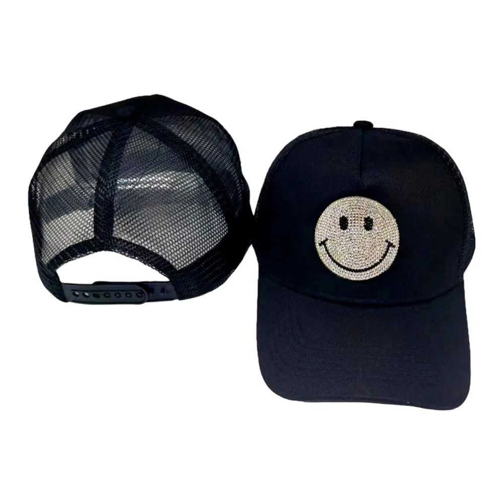 Bling Smile Accented Mesh Back Baseball Cap