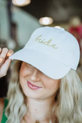 Bride White & Gold Baseball Hat