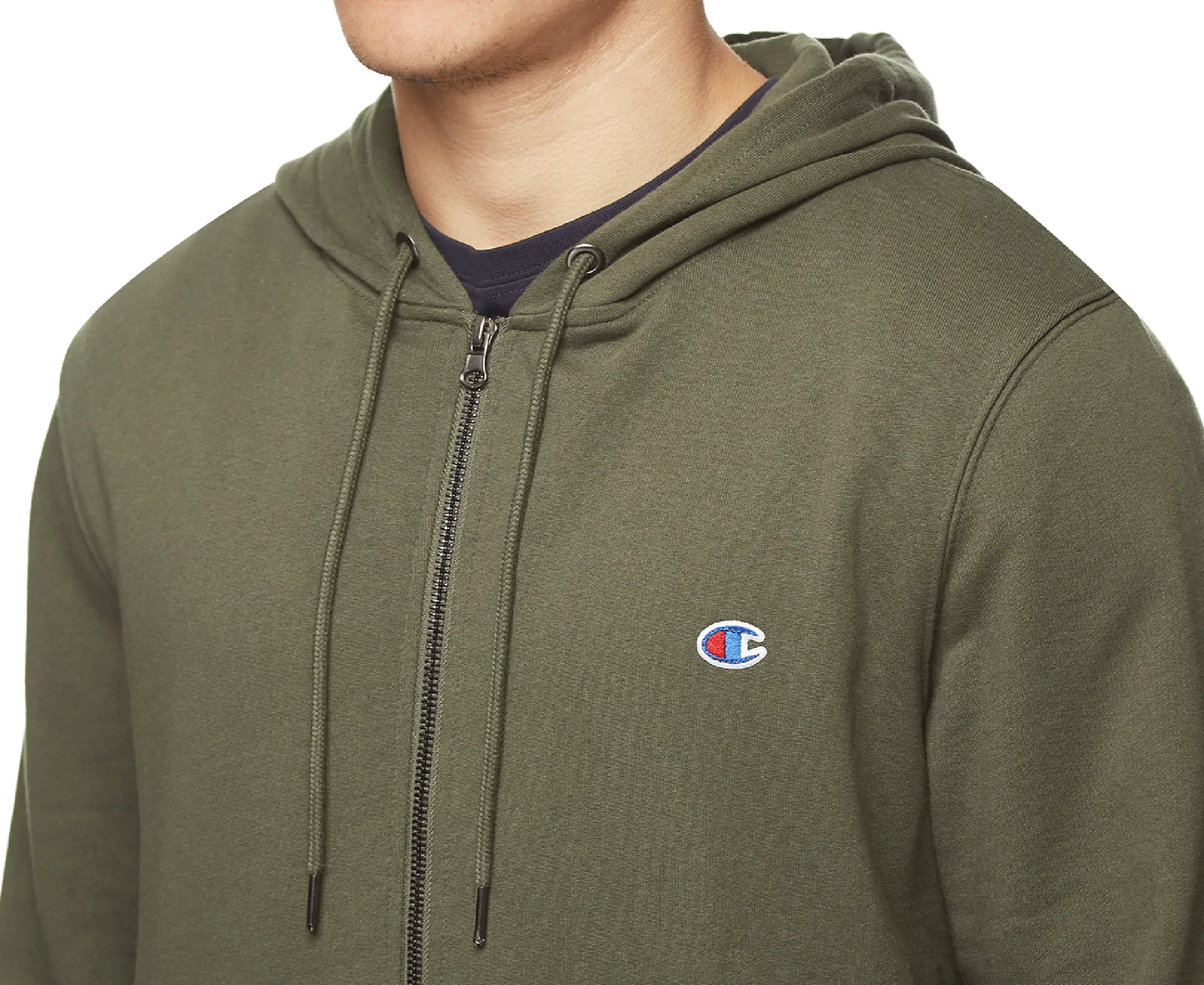 Champion C Logo Zip Hoodie Mens Six Iron Khaki <br> AXXAN DHK