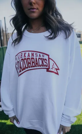 charlie southern: arkansas razorback pennant corded sweatshirt