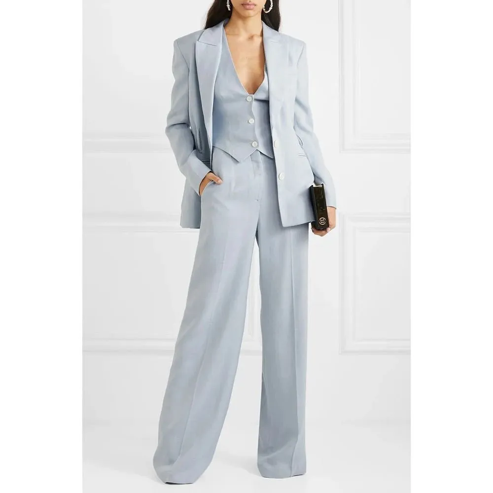 Chic 3-Piece Women's Suit Set with Peak Lapel