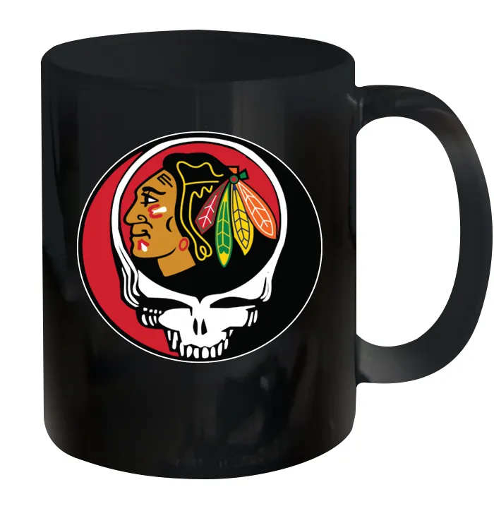 Chicago Blackhawks Grateful Dead Steal Your Face Hockey NHL Ceramic Mug 11oz