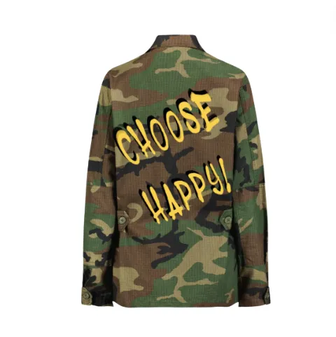 Choose Happy  Army Jacket (Sample Sale)