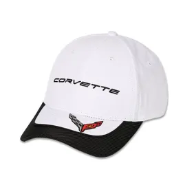 Corvette Accent Bill Baseball Hat -White