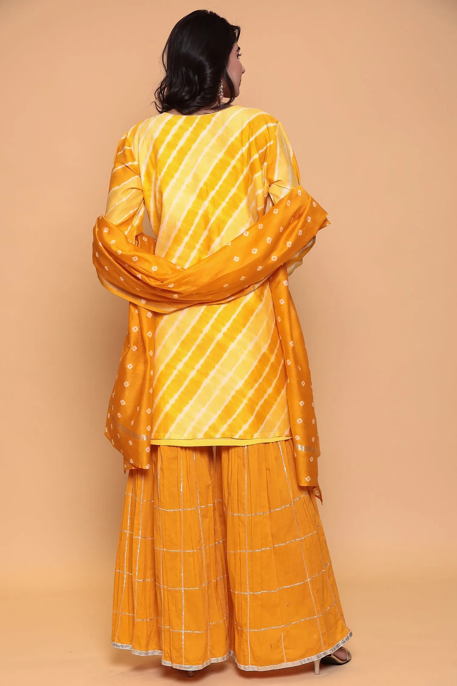 Cotton silk Suit with Gota Patti, Thread work.