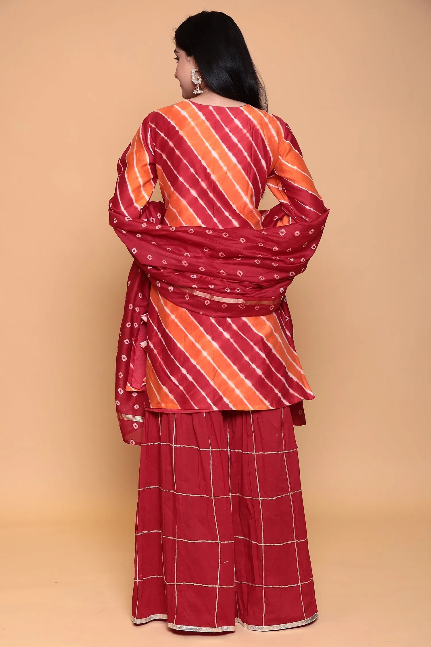 Cotton silk Suit with Gota Patti, Thread work.