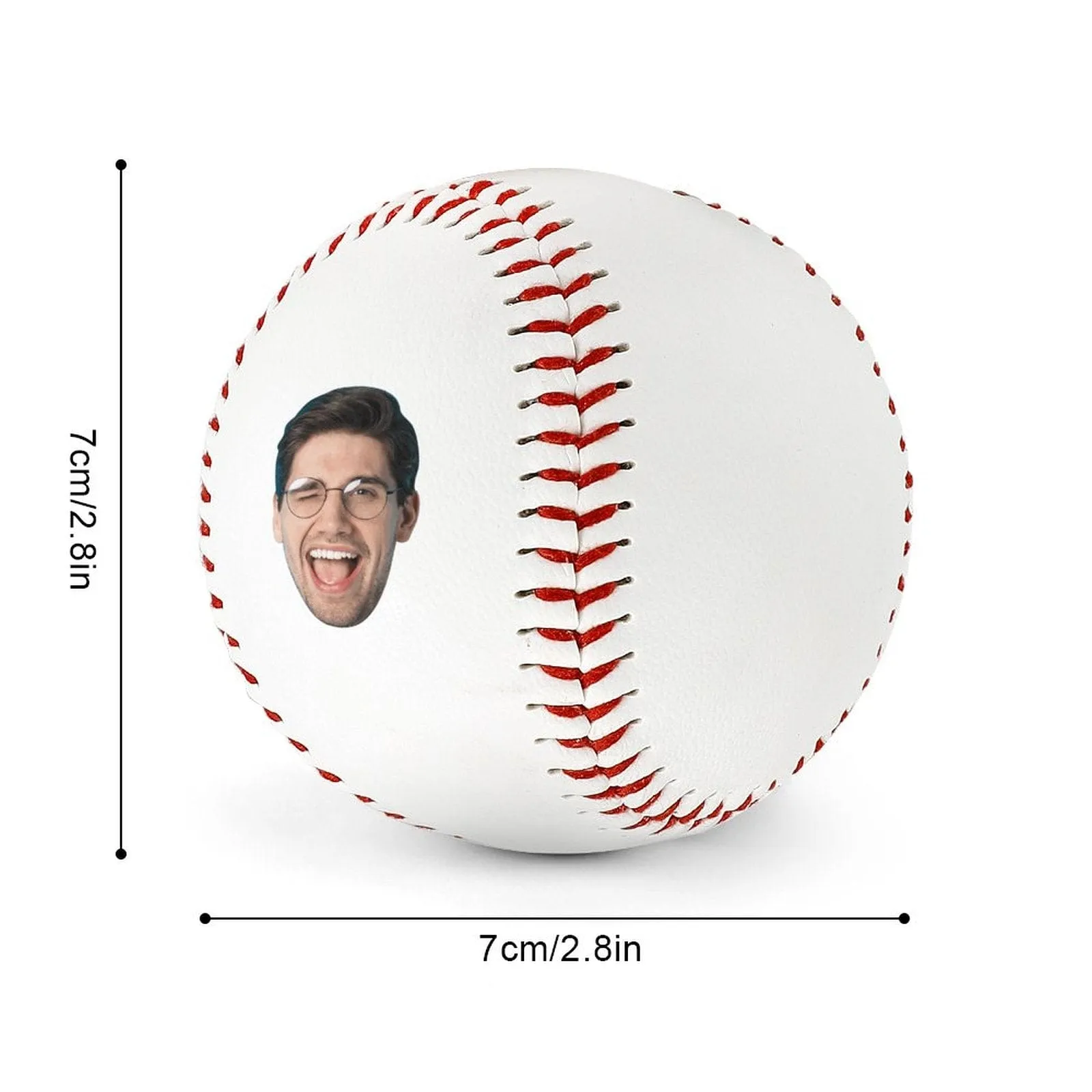 Custom Funny Face Anniversary Baseball Personalized Baseball Gift for Any Baseball Fan