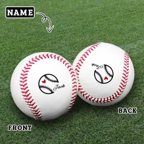 Custom Name Heart Anniversary Baseball Personalized Baseball Gift for Any Baseball Fan