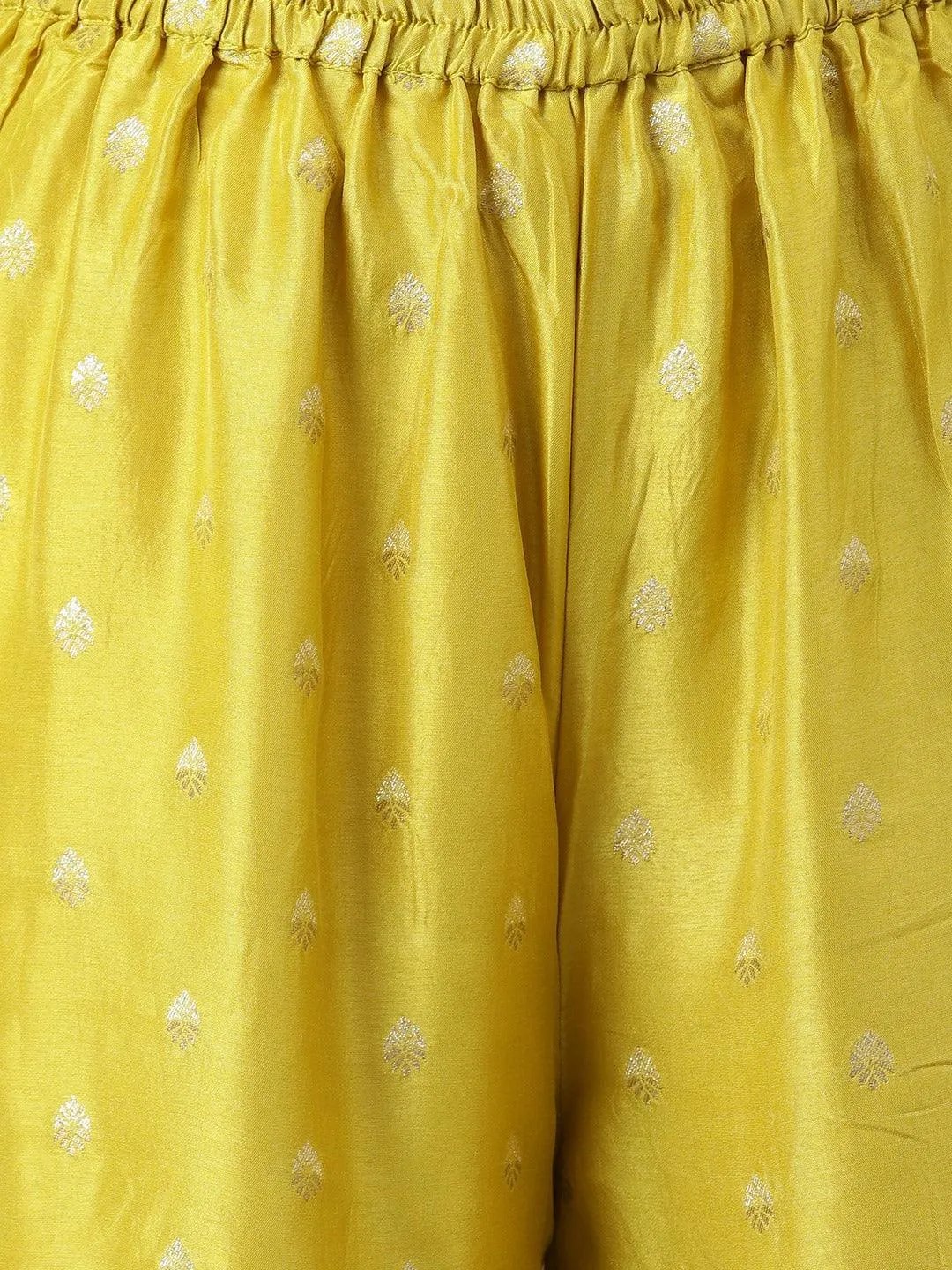 Divena Lemon Yellow Pure Rassion Chenderi Kurta Sharara Set with Dupatta