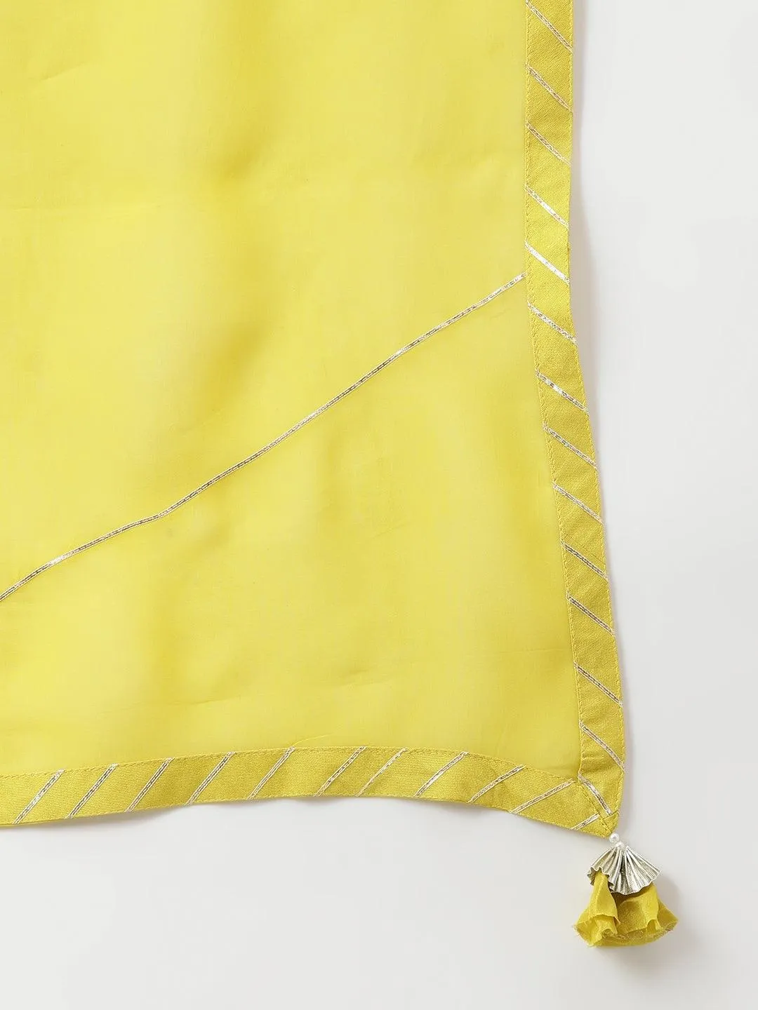 Divena Lemon Yellow Pure Rassion Chenderi Kurta Sharara Set with Dupatta