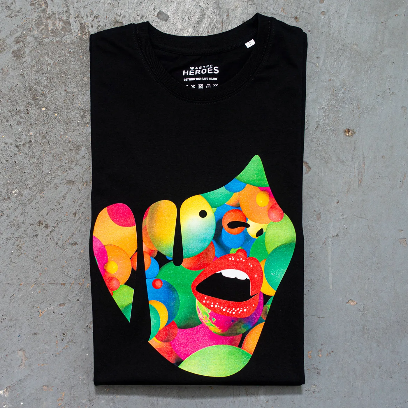 Droplet Face 008 - Tshirt - Black