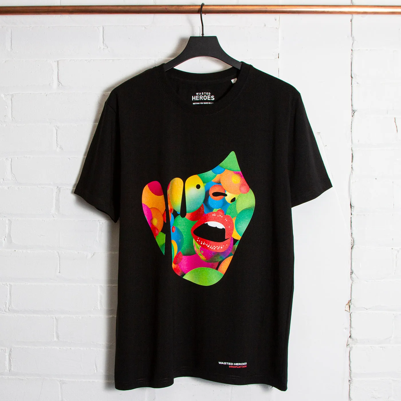 Droplet Face 008 - Tshirt - Black