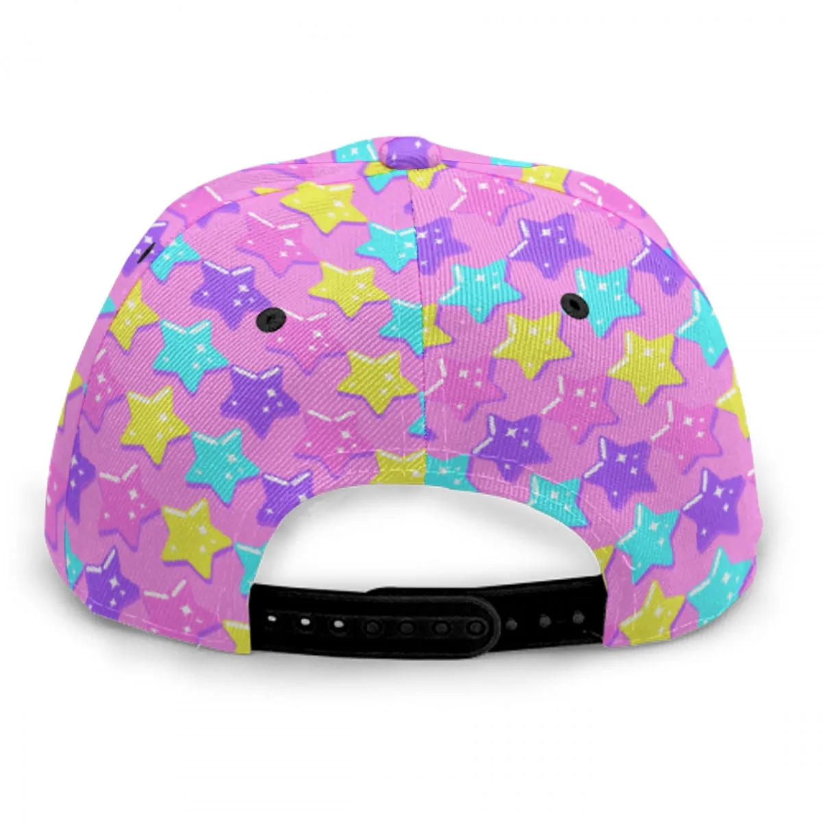 Electric Star Wave Pink Baseball Cap With Flat Brim