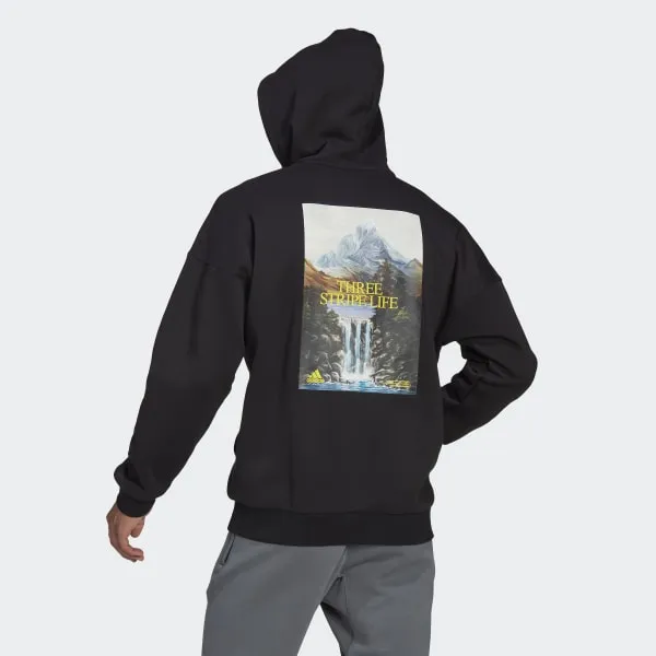 Adidas Sportswear Mountain Graphic Hoodie for Men – Stylish Performance Wear with Cozy Comfort