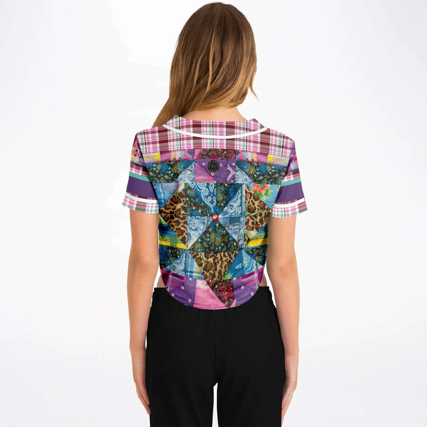 Gypsy Queen Purple Cropped Button Front Jersey