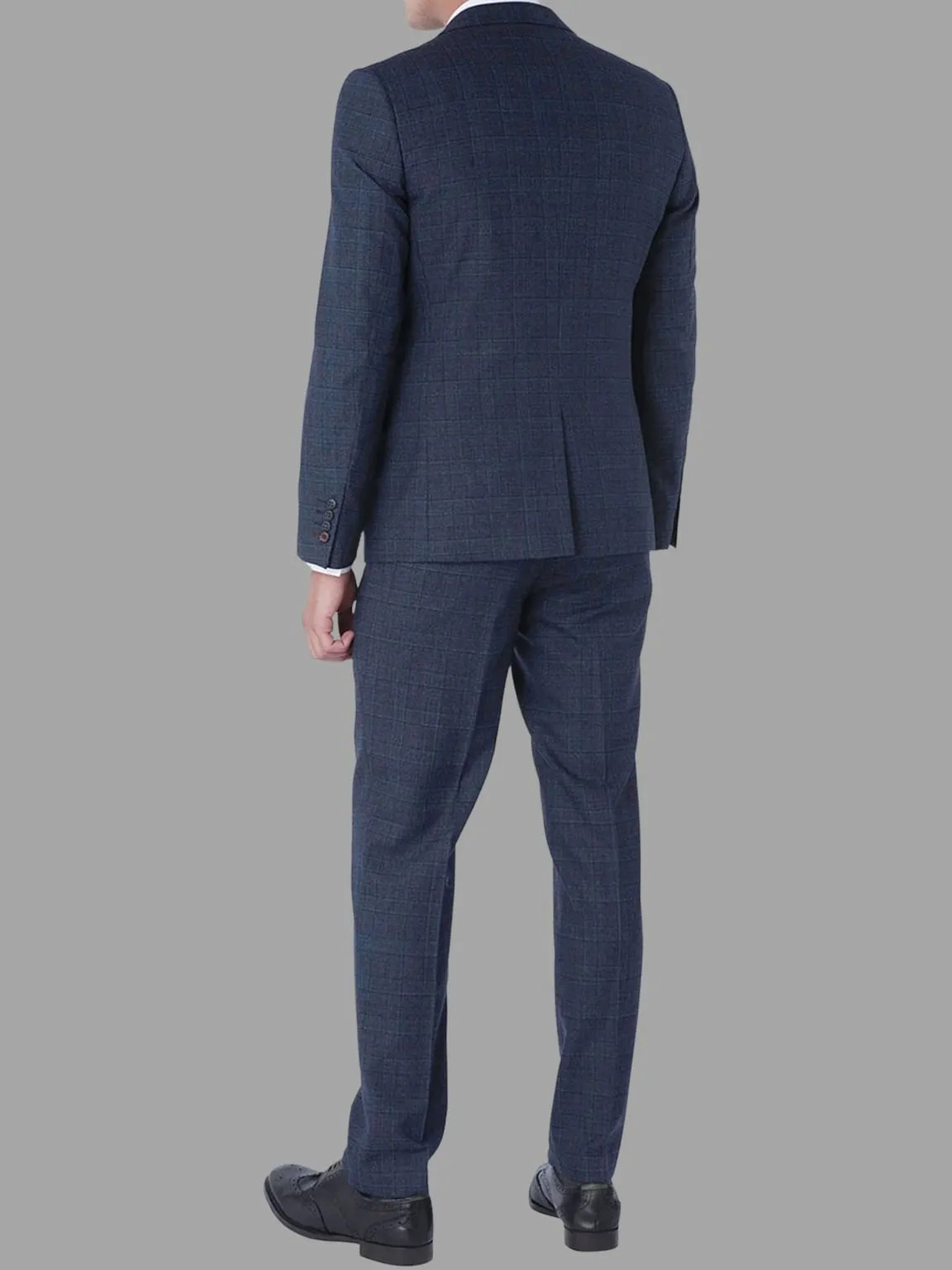 Harry Brown Finley Navy Check 3 Piece Suit