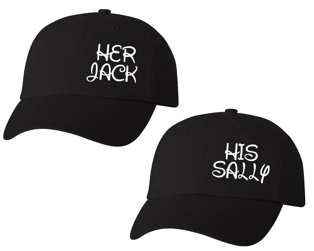 Her Jack His Sally Couple Matching Baseball Caps, Couple Baseball Hats