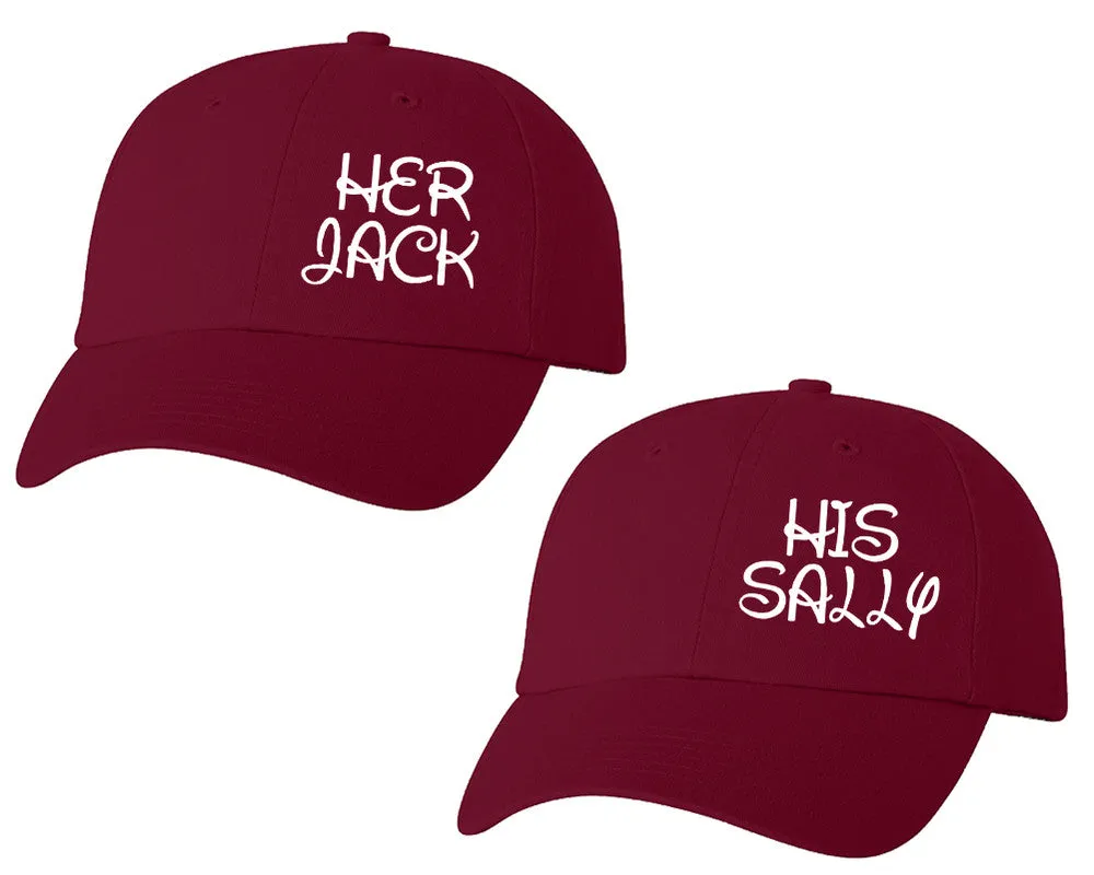 Her Jack His Sally Couple Matching Baseball Caps, Couple Baseball Hats