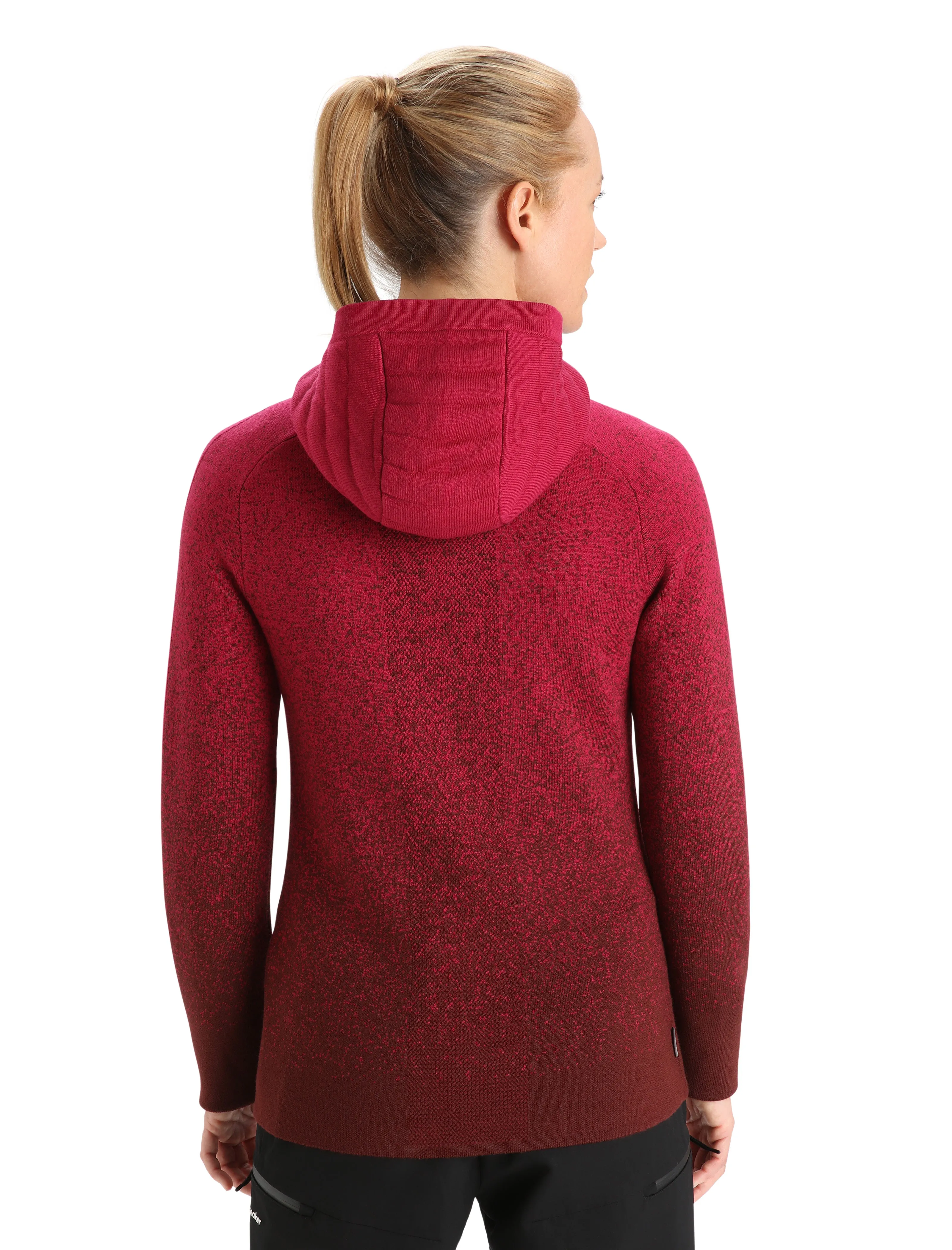 Icebreaker ZoneKnit Insulated LS Zip Hoodie (Women's) Cherry/Espresso