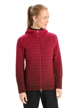 Icebreaker ZoneKnit Insulated LS Zip Hoodie (Women's) Cherry/Espresso