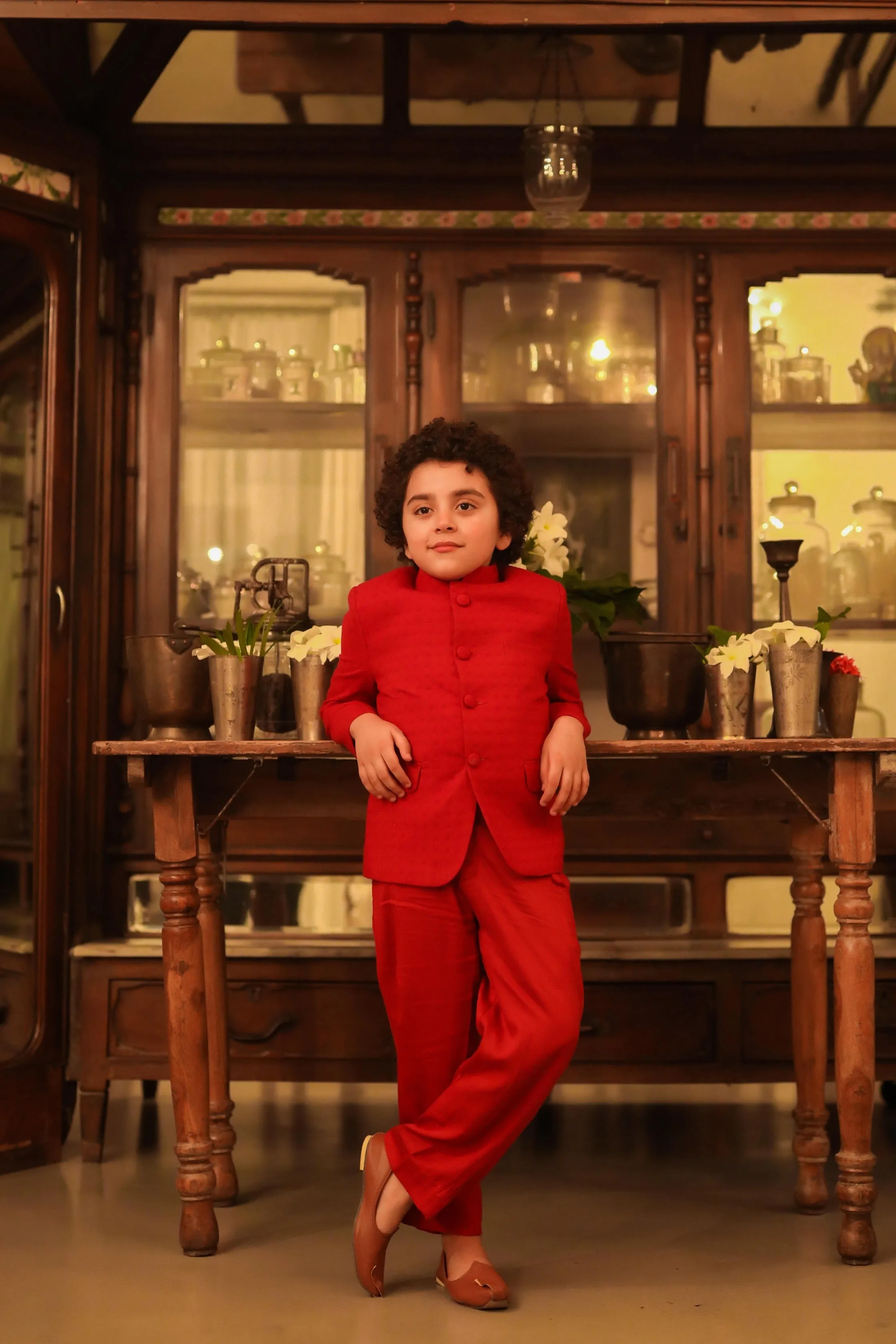 Ikhtiyar - Organic Cotton Dobby Jacket Trouser Set for Boys