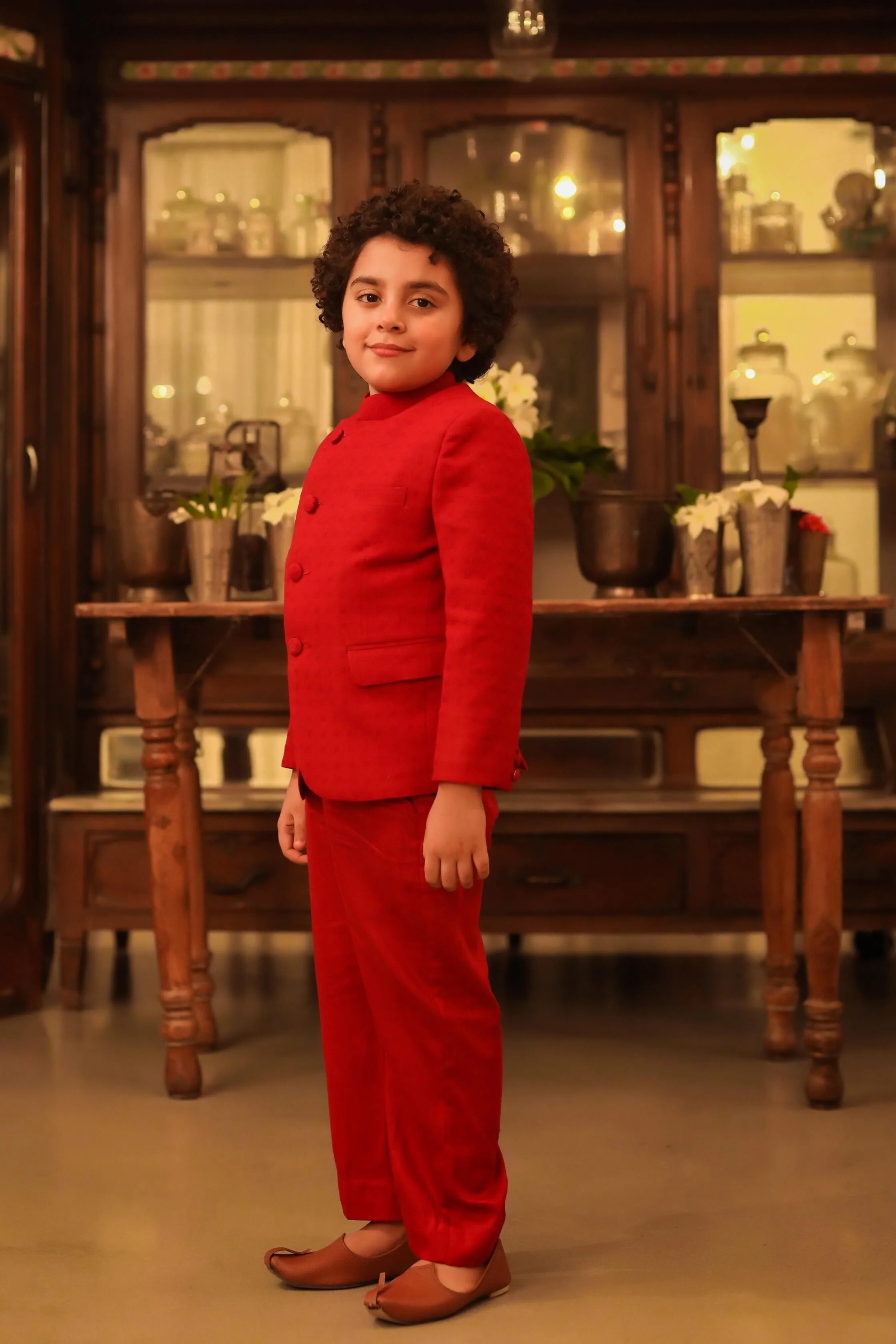 Ikhtiyar - Organic Cotton Dobby Jacket Trouser Set for Boys