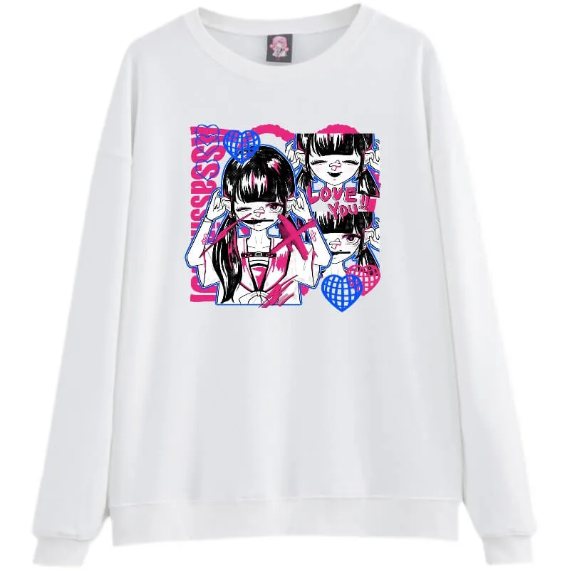 japanese dark Assassin cartoon print pullover hoodie BY900037