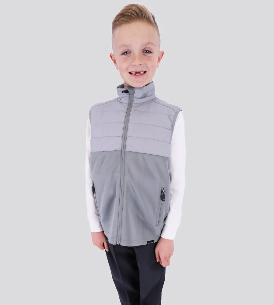 KIDS BLOQUE FIT GILET GREY CHARCOAL