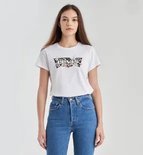 Levi's short sleeve T-shirt with The Perfect Tee logo Classic 17369-2033 dark floral fill bright white