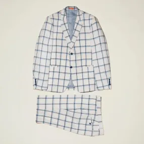 Linen Yarn Dye Off White Check Suit