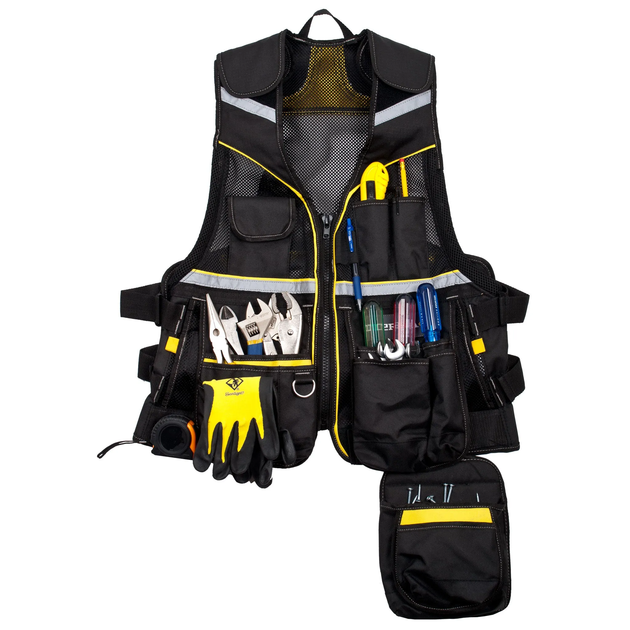 Multi Pocket Reflective Mesh Tool Vest