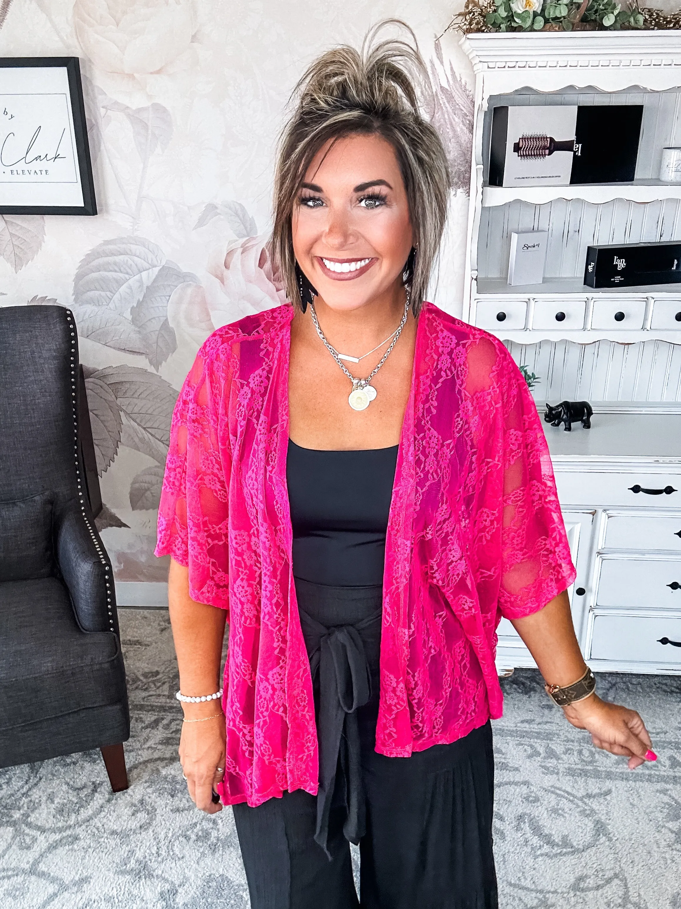 Natural Obsession Kimono - Fuchsia