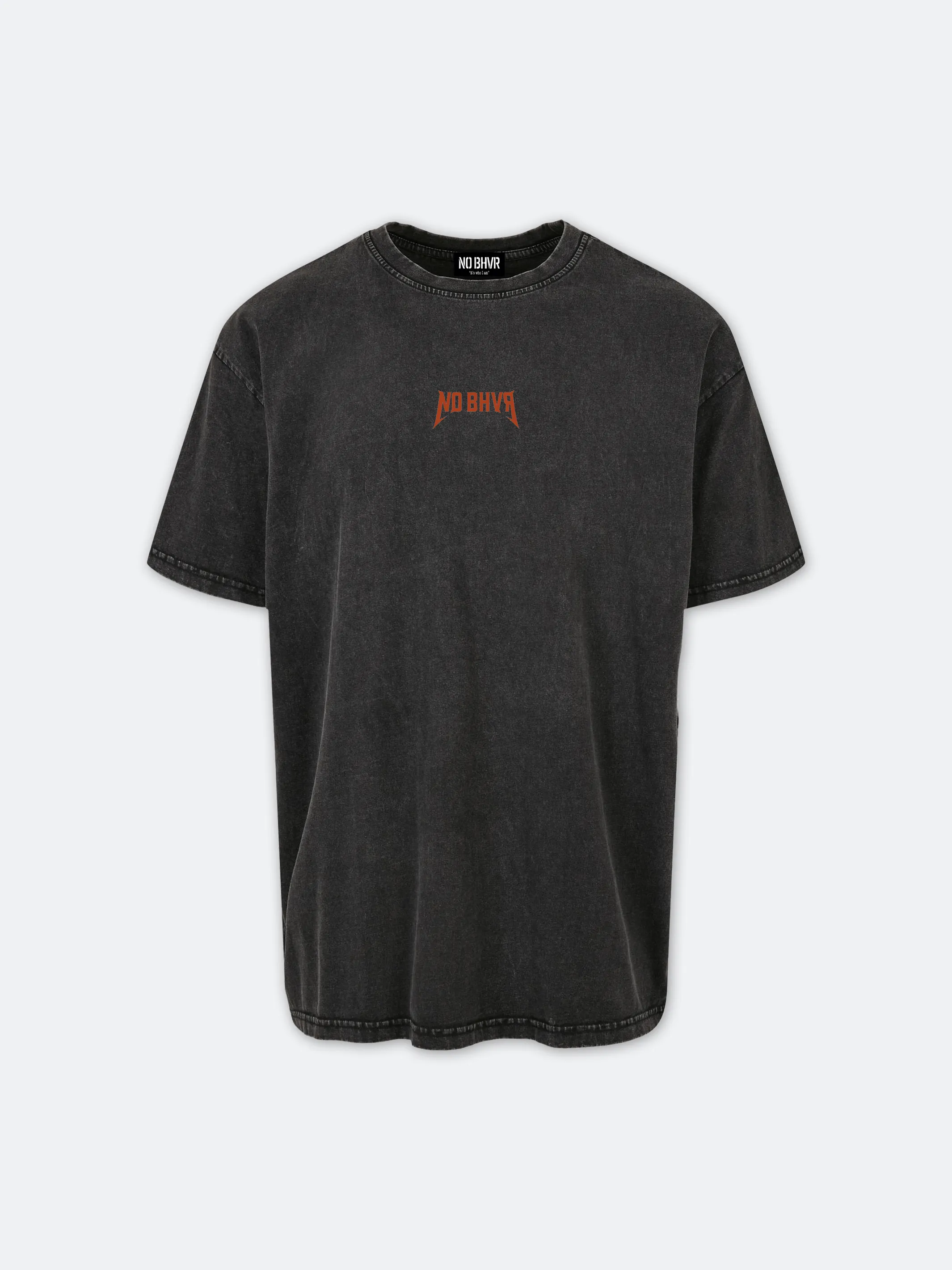 On Tour Acid Wash Orange Print Tee (Black)