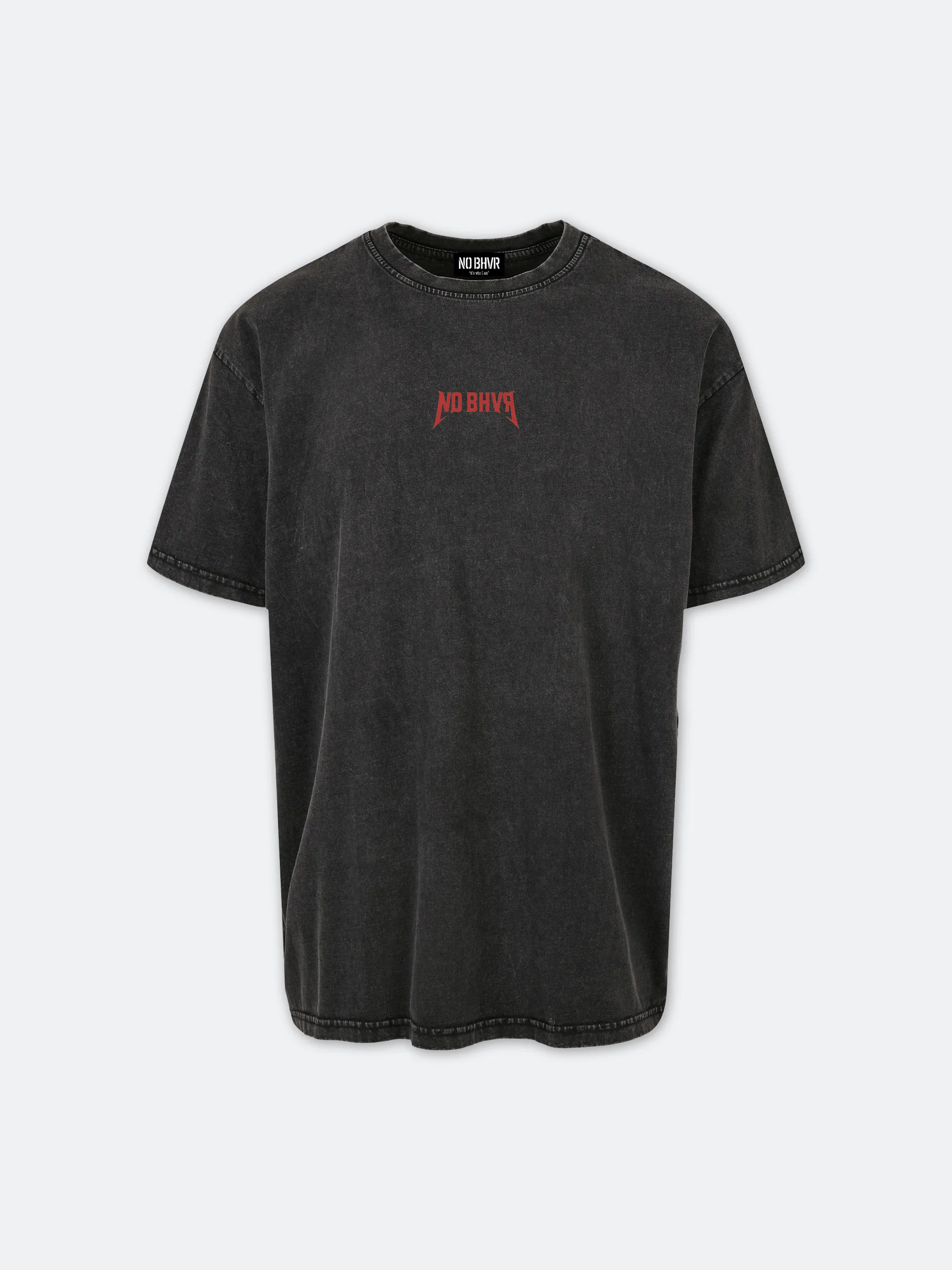 On Tour Acid Wash Red Print Tee (Black)