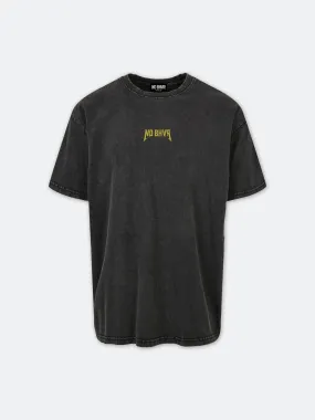 On Tour Acid Wash Yellow Print Tee (Black)